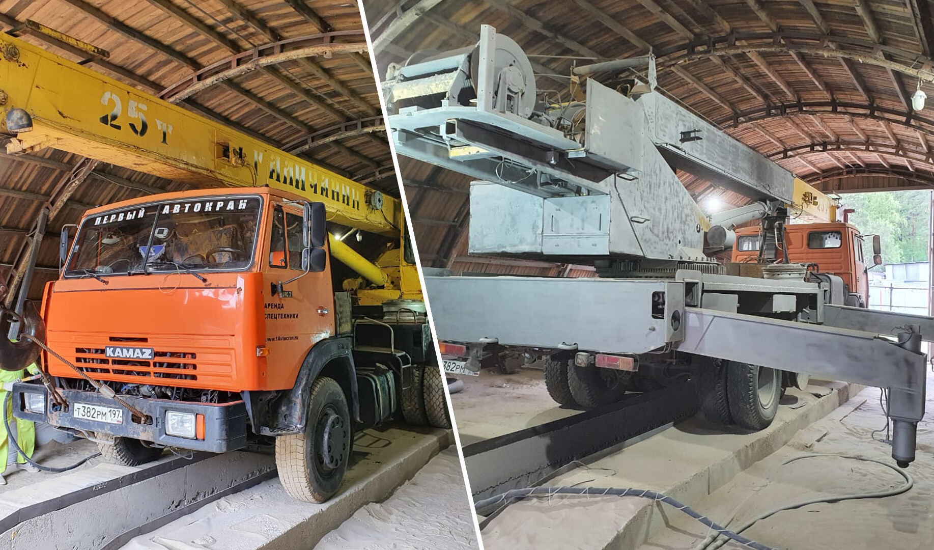пескоструйная обработка установки автокрана
